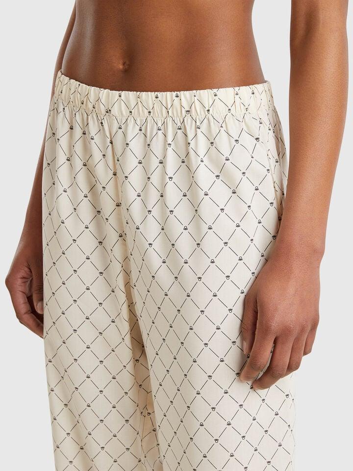 Benetton Flowy Pyjamas With Print Beige