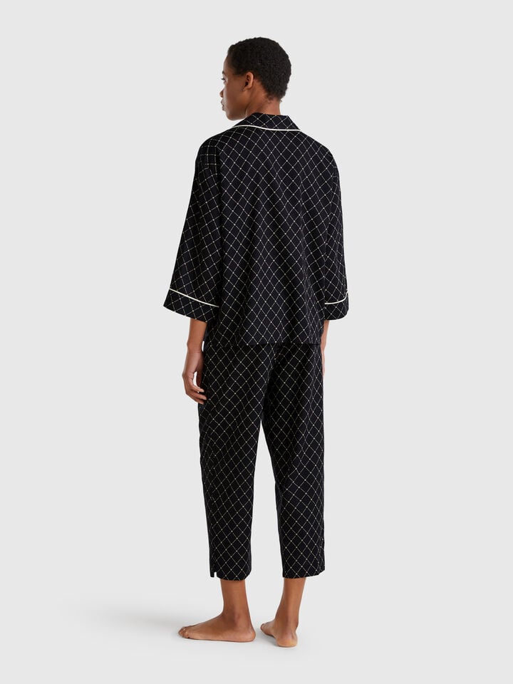 Benetton Flowy Pyjamas With Print Black