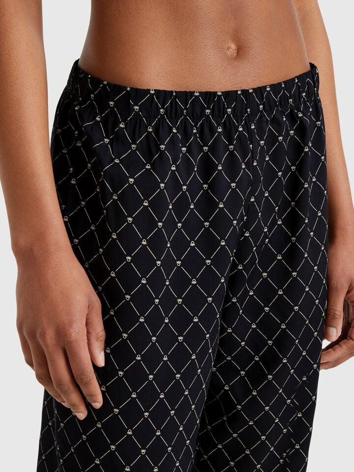 Benetton Flowy Pyjamas With Print Black