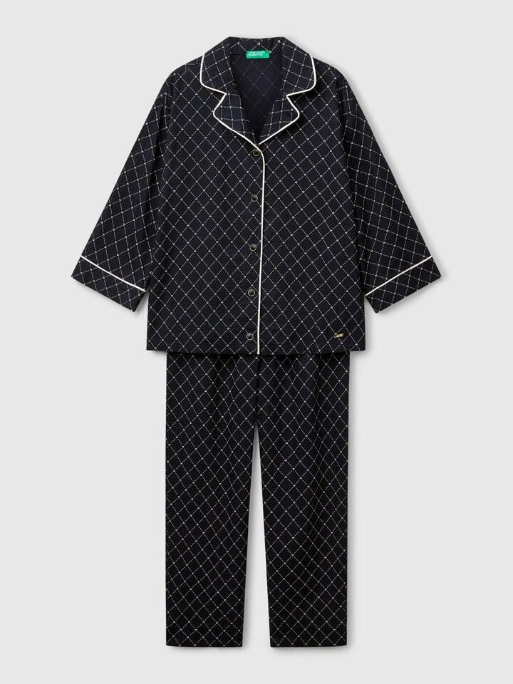 Benetton Flowy Pyjamas With Print Black