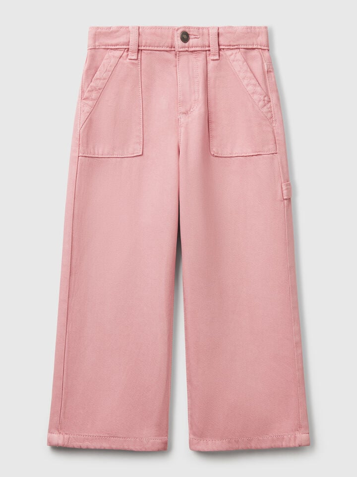 benetton Flowy trousers with tapered leg Pink