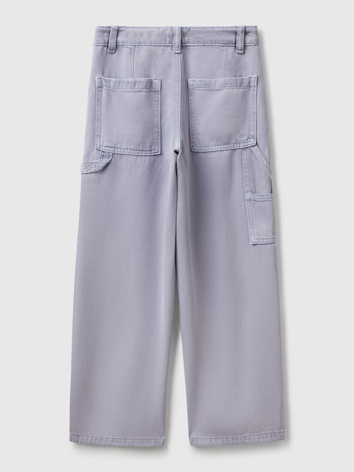 Benetton Flowy Worker Style Trousers Periwinkle