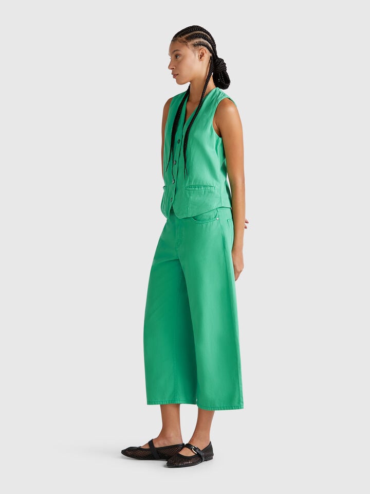 Benetton Green Five Pocket Pants Green