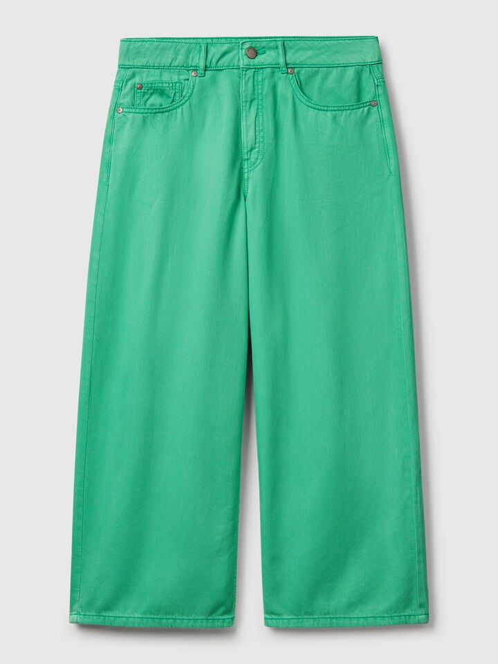 Benetton Green Five Pocket Pants Green