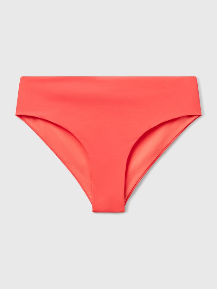 Benetton High Rise Swim Briefs In ECONYL® Coral