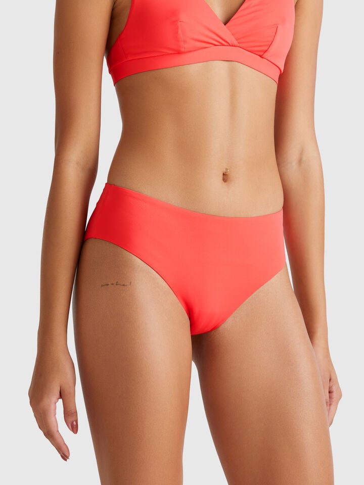 benetton High rise swim briefs in ECONYL® Coral