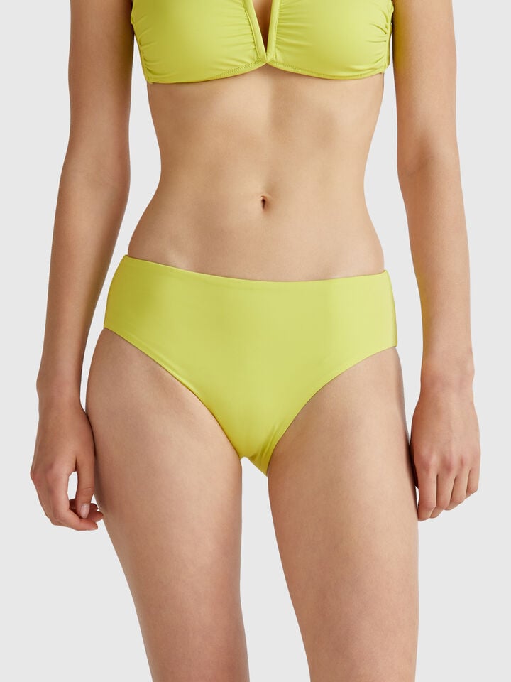 Benetton High Rise Swim Briefs In ECONYL® Lime