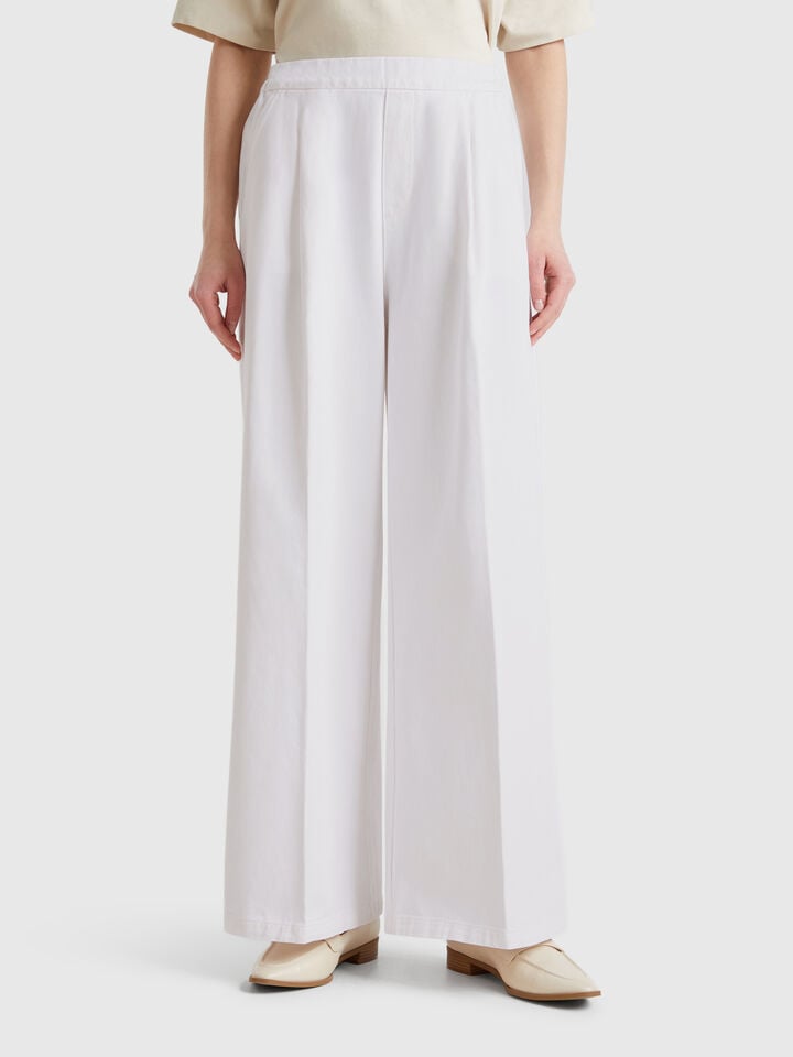 benetton High-waisted palazzo trousers White