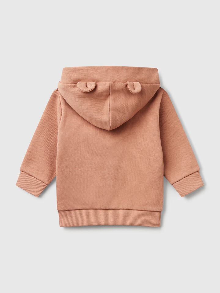 Benetton Hoodie In Cotton Camel