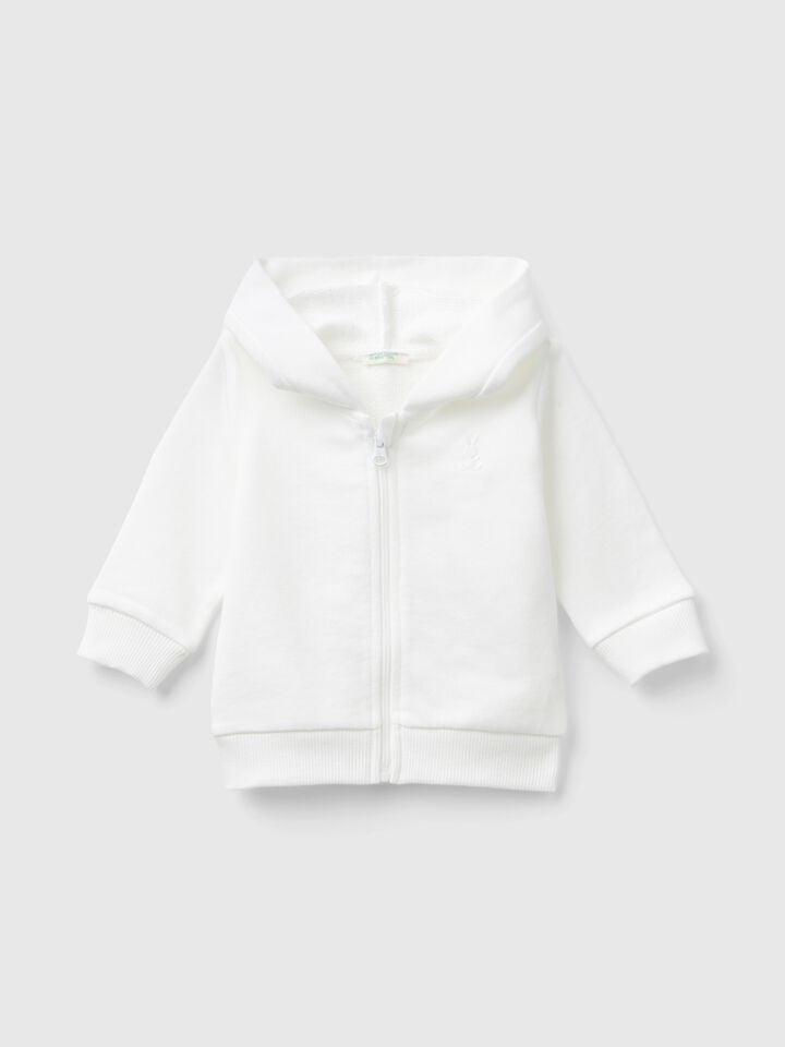 benetton Hoodie in cotton Creamy White