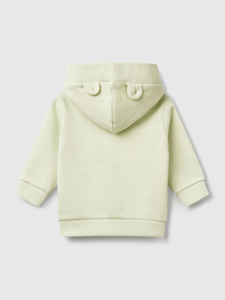 Benetton Hoodie In Cotton Light Green