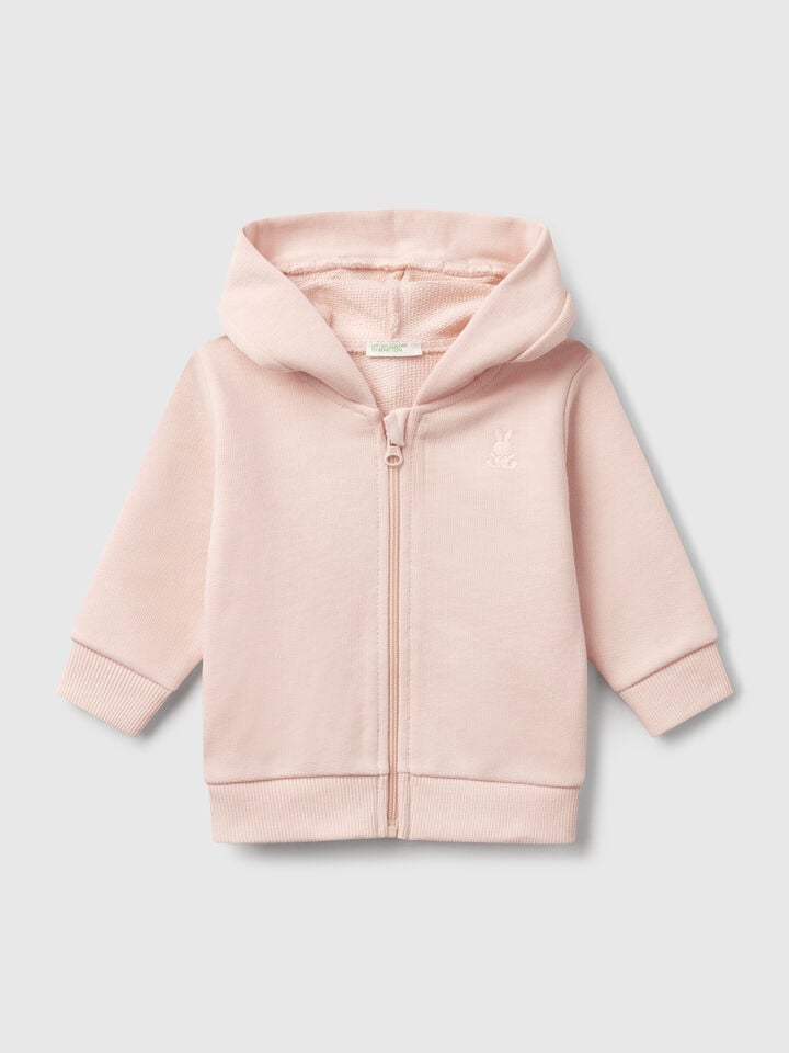 benetton Hoodie in cotton Soft Pink