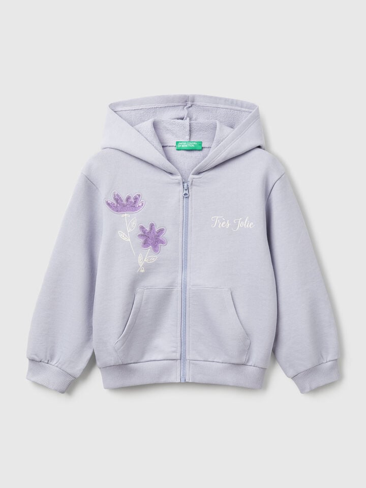 benetton Hoodie with sequins Periwinkle