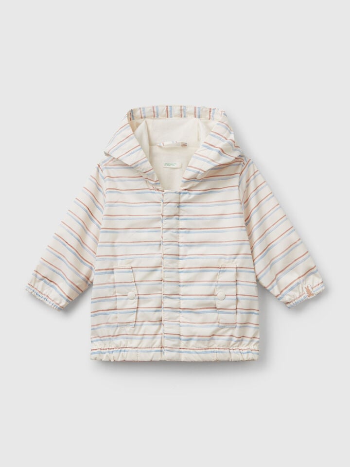 benetton Jacket with allover stripes Creamy White