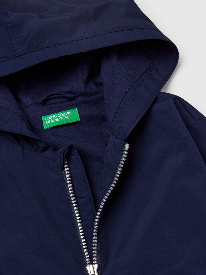 Benetton Jacket With Hood Blue