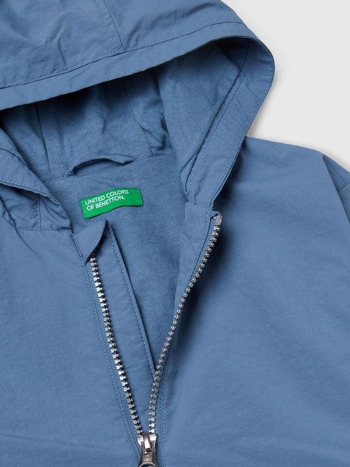 Benetton Jacket With Hood Light Blue