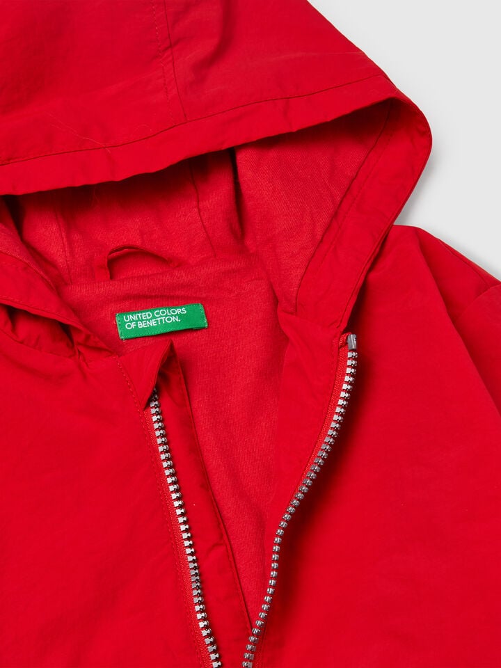 Benetton Jacket With Hood Red