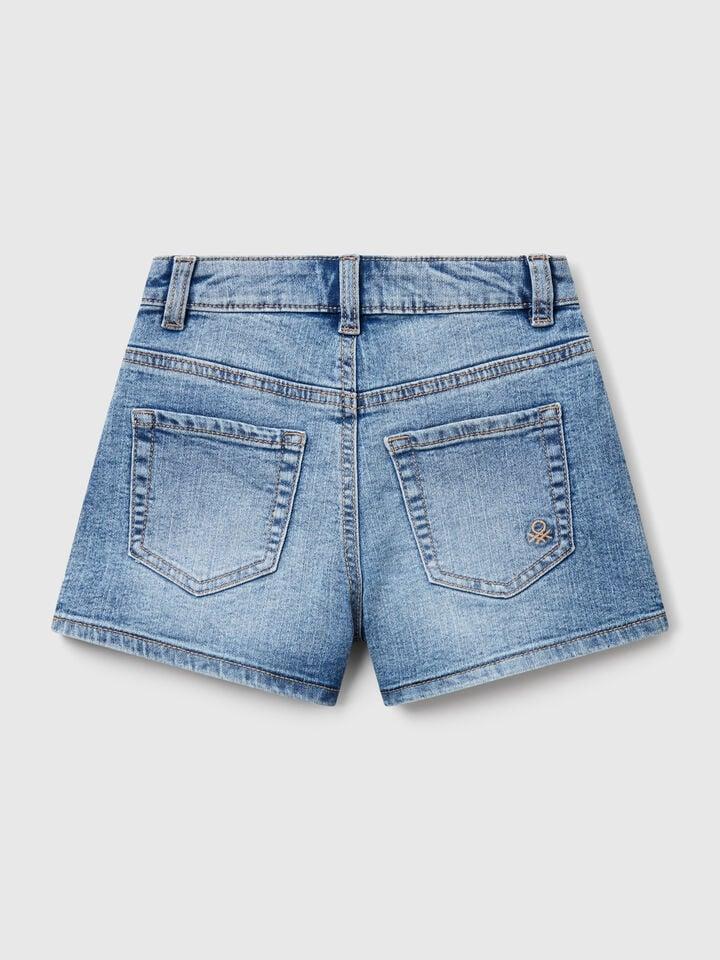 Benetton Jean Shorts Light Blue