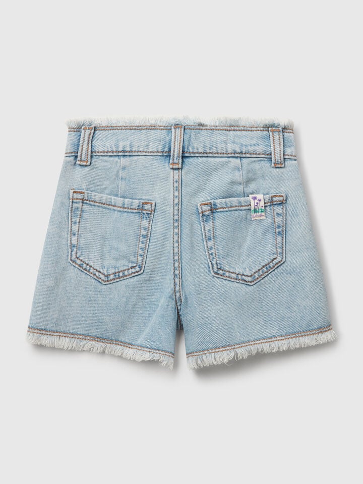 Benetton Jean Shorts Light Blue
