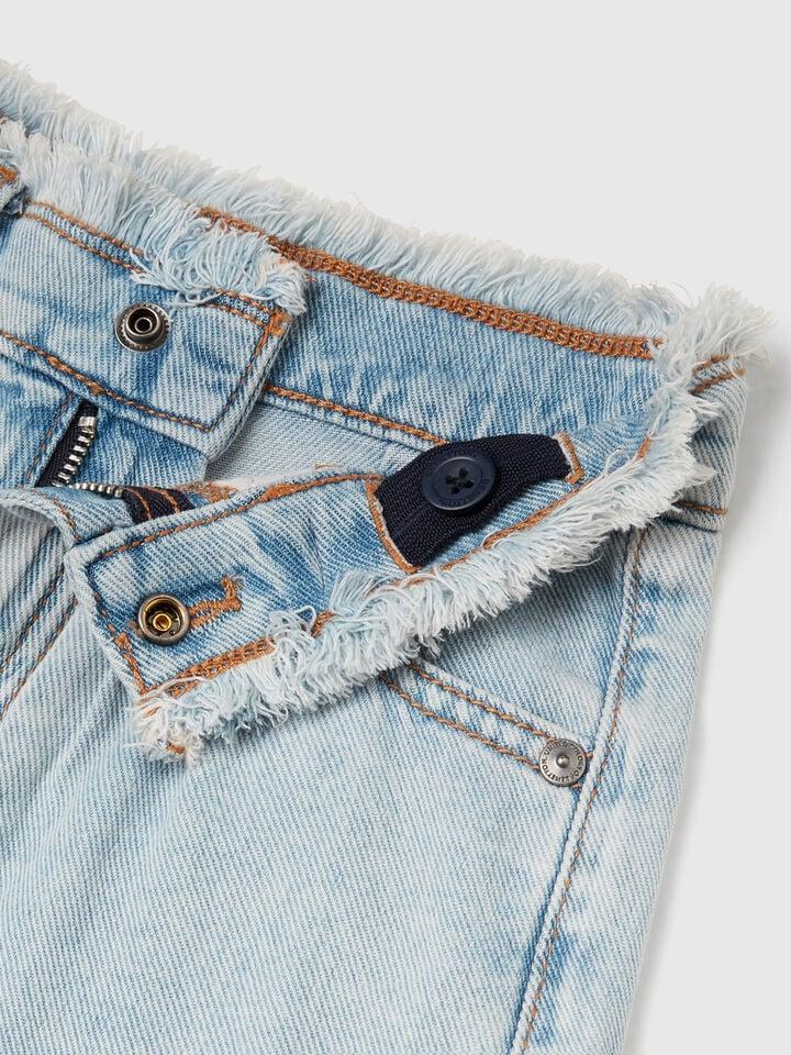 Benetton Jean Shorts Light Blue