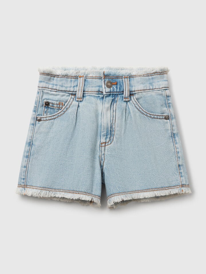 Benetton Jean Shorts Light Blue