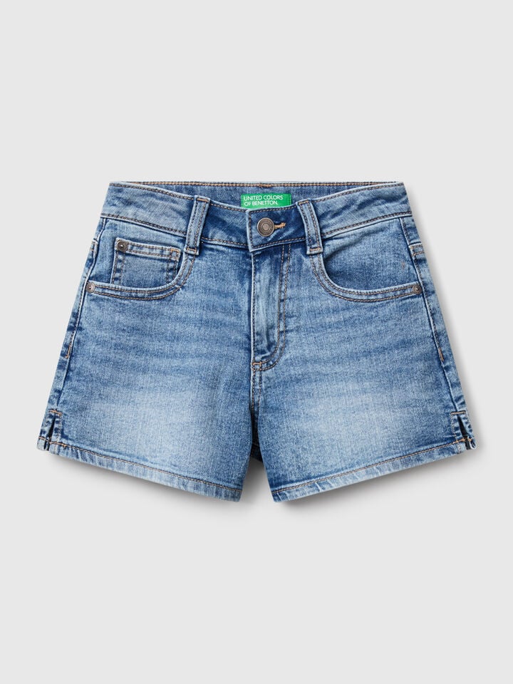 Benetton Jean Shorts Light Blue