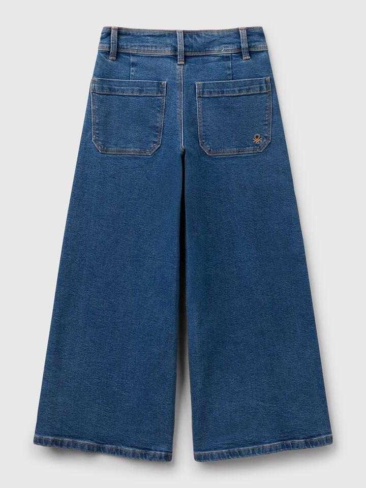 Benetton Jeans In Cotton Blend Blue