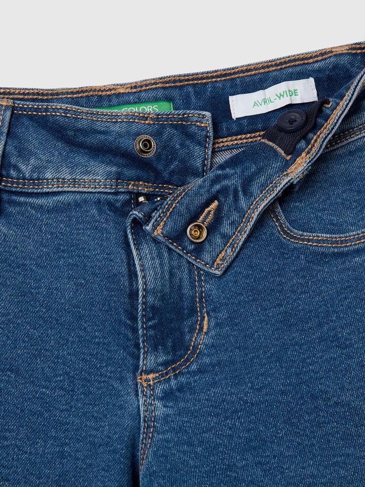 Benetton Jeans In Cotton Blend Blue
