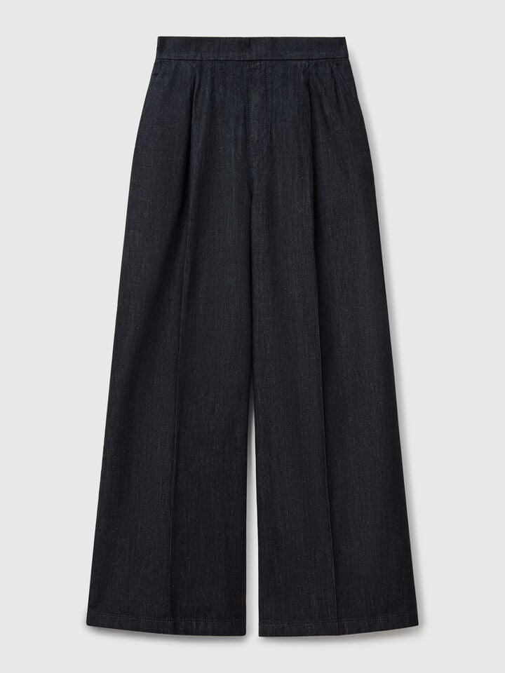 Benetton Jeans With Elastic Waist Black