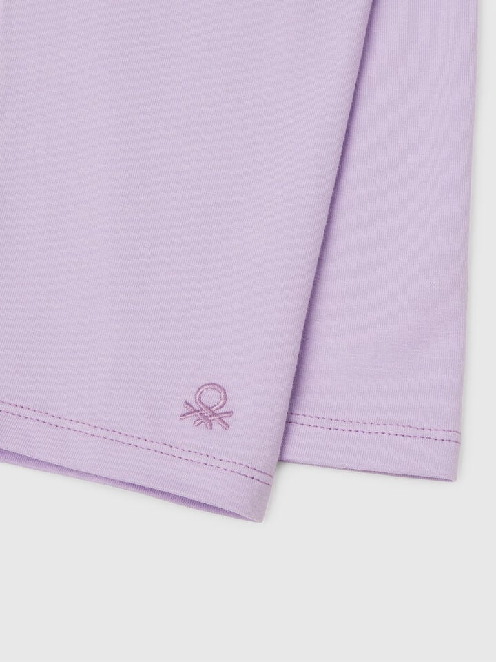 Benetton Knee-length Stretch Cotton Leggings Lilac