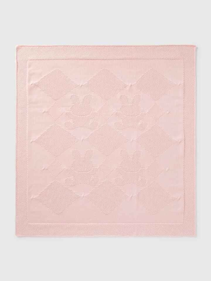 benetton Knit baby blanket Soft Pink