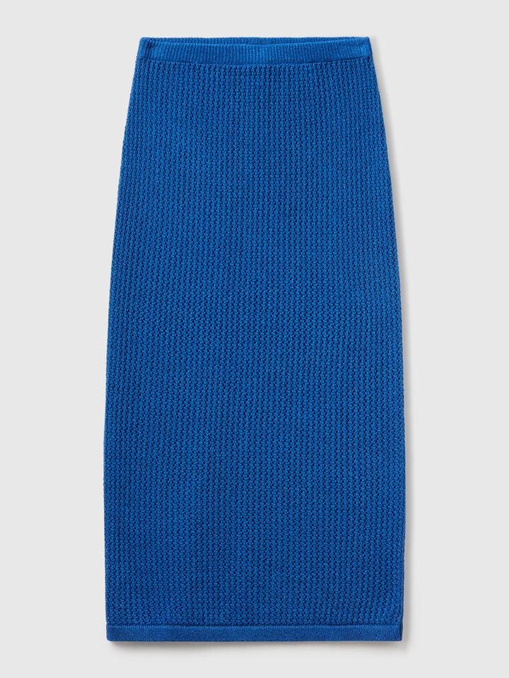 Benetton Knit Tricot Skirt Blue