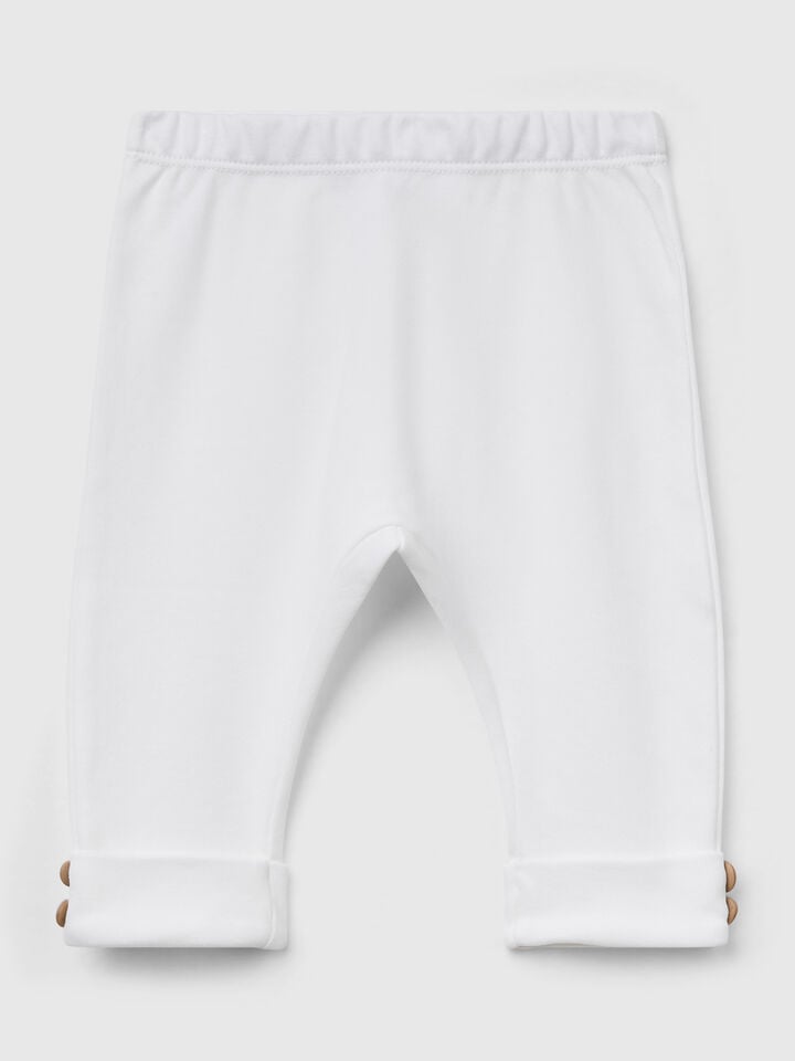 benetton Leggings in pure cotton Creamy White