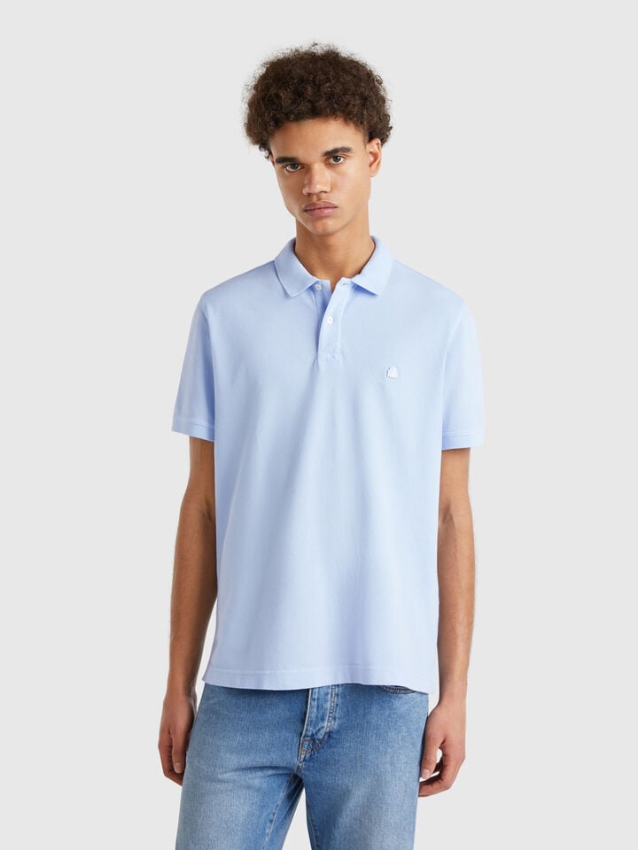 benetton Light blue regular fit polo Sky Blue