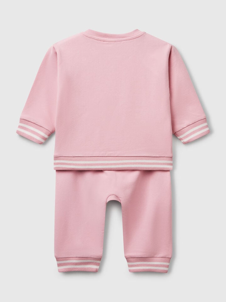 Benetton Lightweight Fleece Outfit Pink