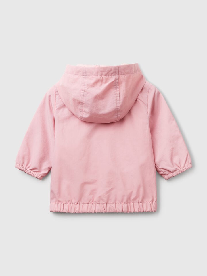 Benetton Lightweight Jacket With Hood Pink