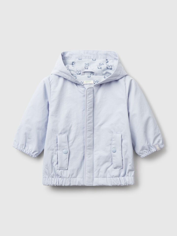 benetton Lightweight jacket with hood Sky Blue