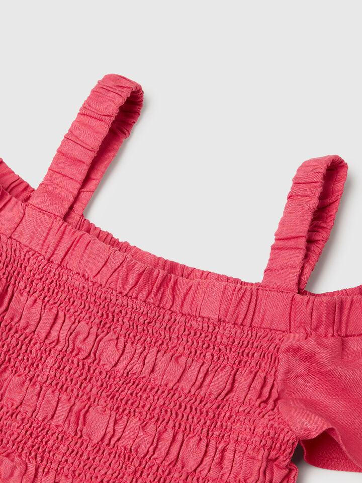 Benetton Linen Blend Dress Cyclamen