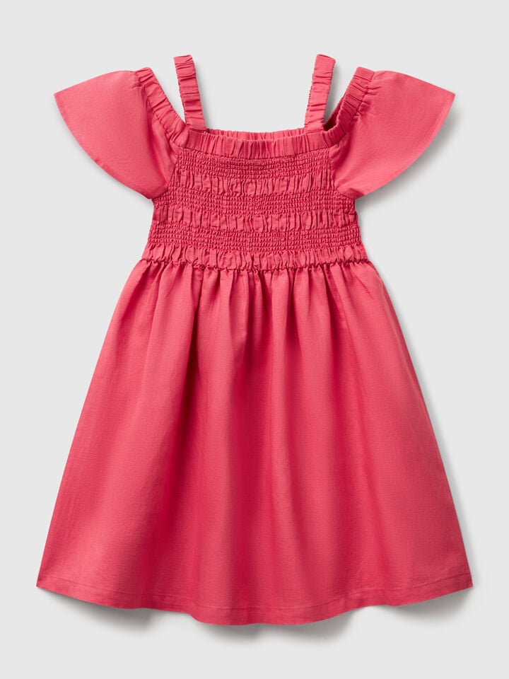 benetton Linen blend dress Cyclamen