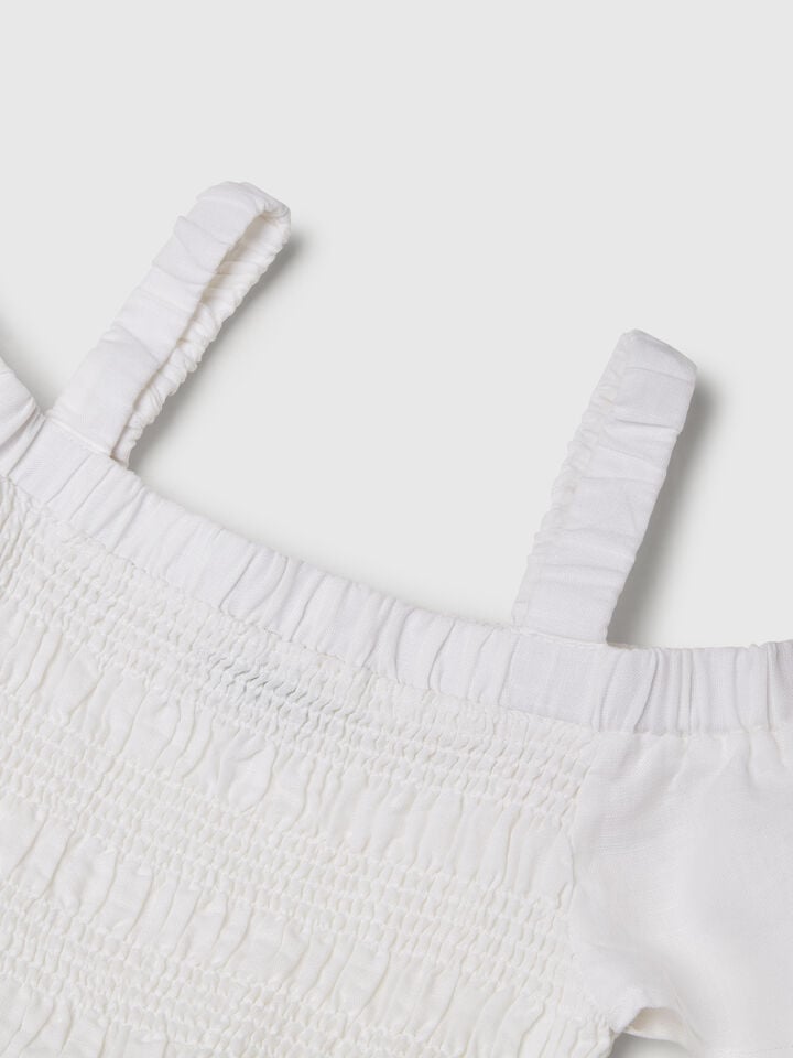 Benetton Linen Blend Dress White