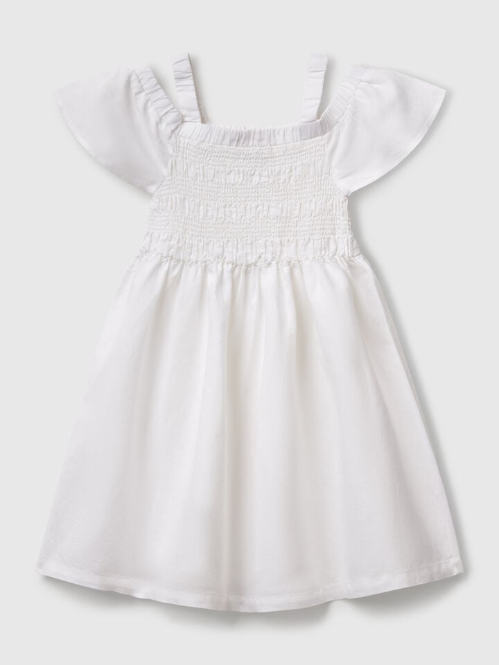 benetton Linen blend dress White