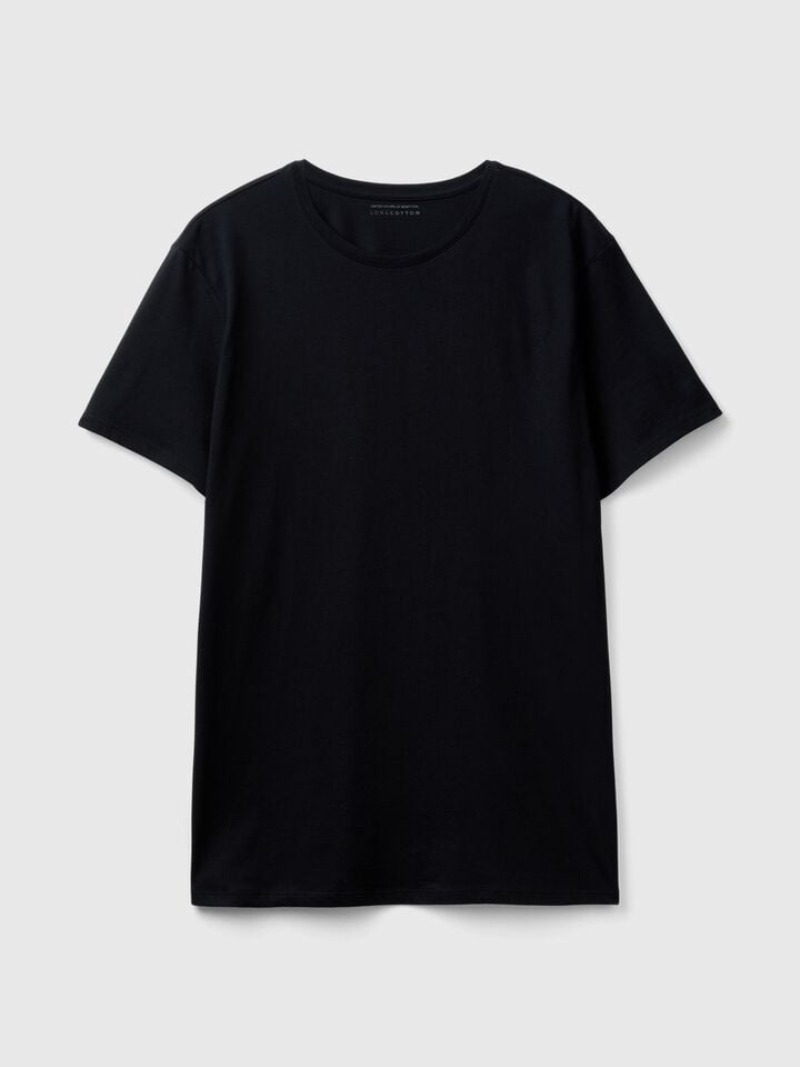 Benetton Long Fiber Cotton T-shirt Black