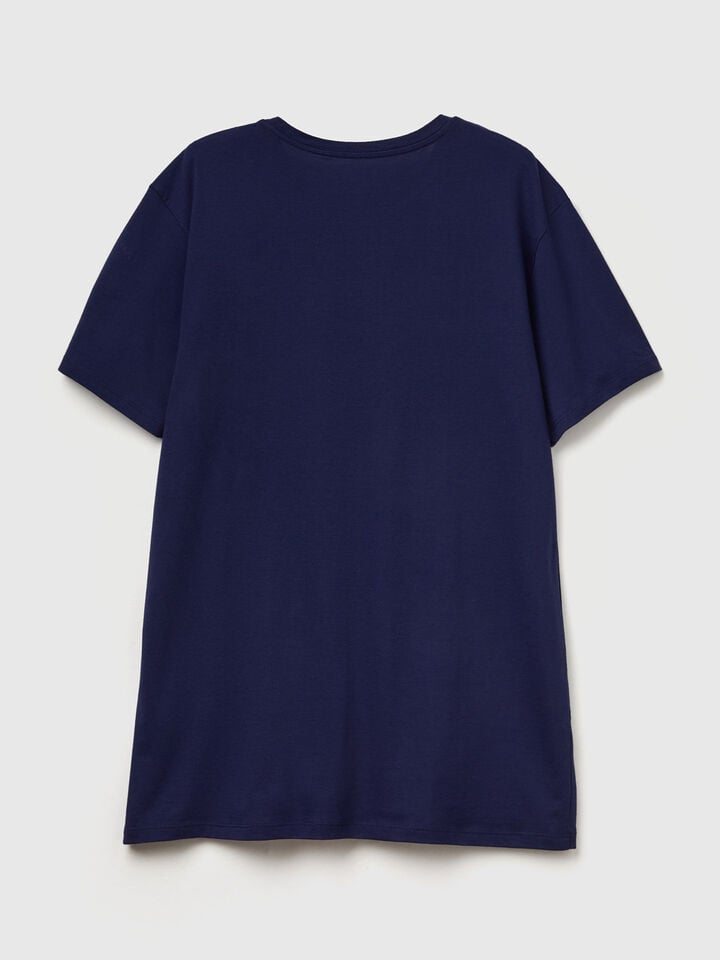 Benetton Long Fiber Cotton T-shirt Dark Blue