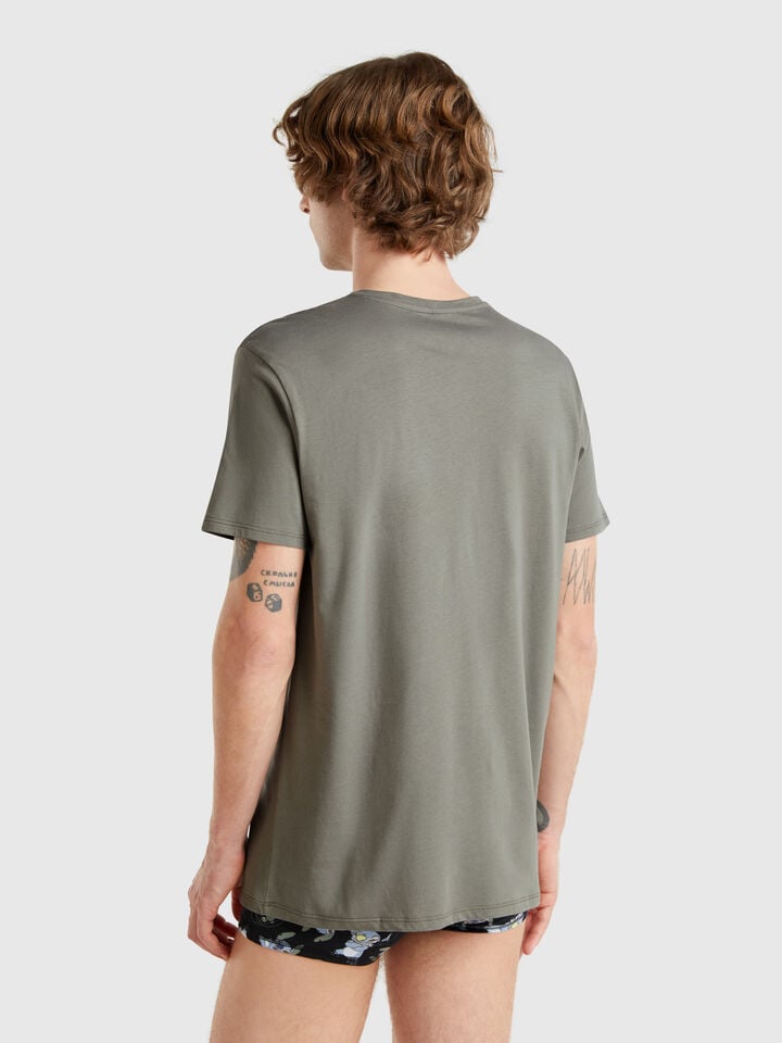 Benetton Long Fiber Cotton T-shirt Light Green