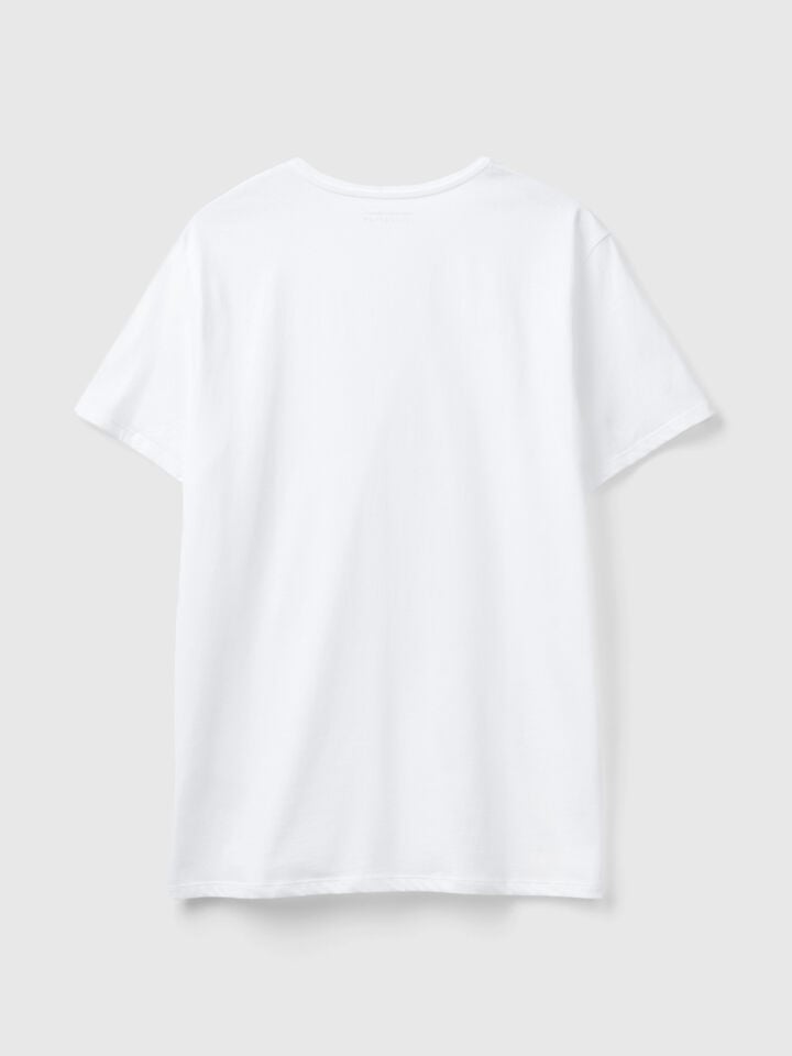 Benetton Long Fiber Cotton T-shirt White