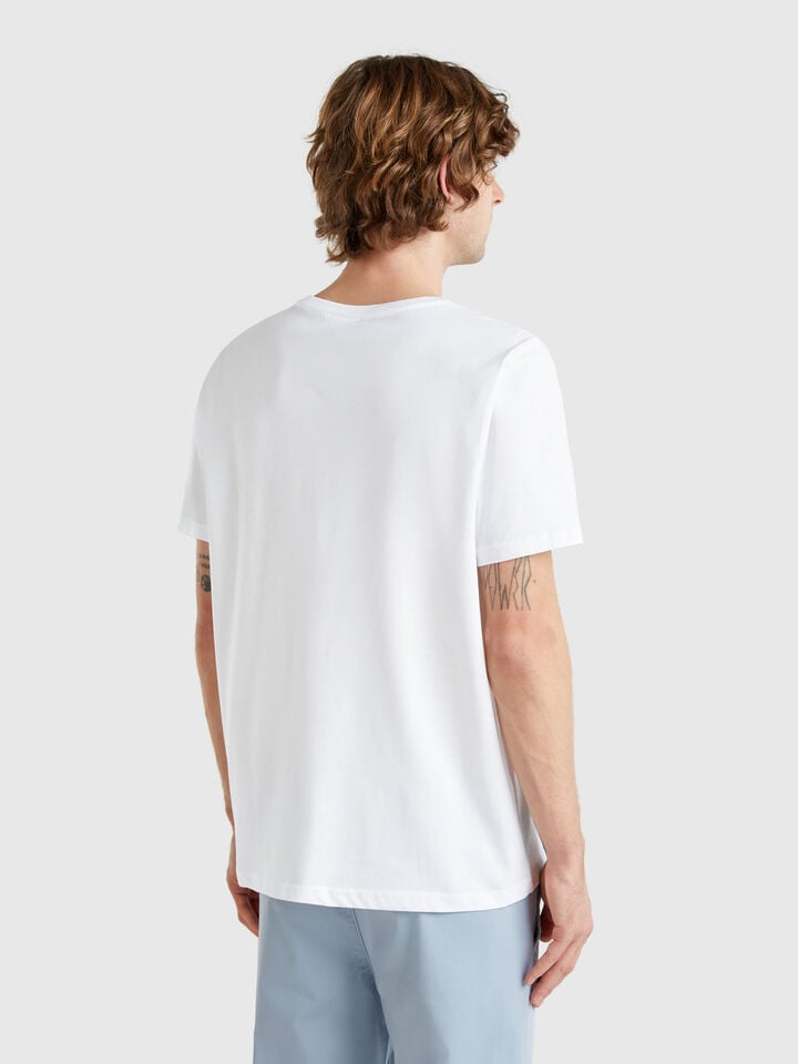 Benetton Long Fiber Cotton T-shirt White