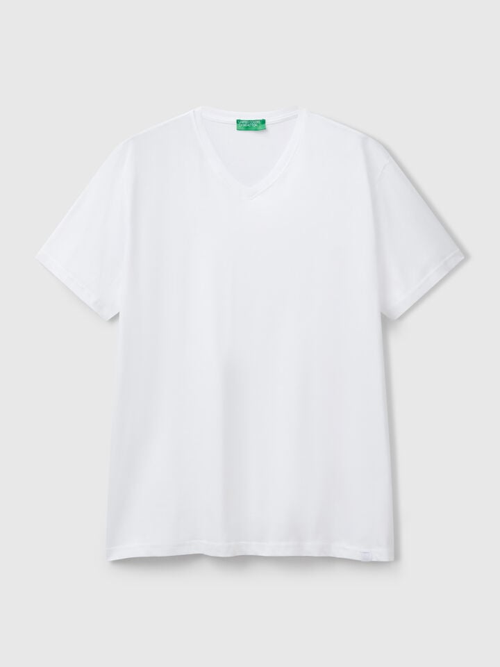 Benetton Long Fiber Cotton T-shirt White
