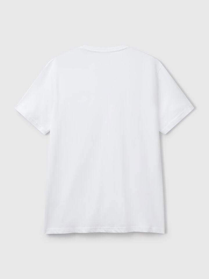 Benetton Long Fiber Cotton T-shirt White