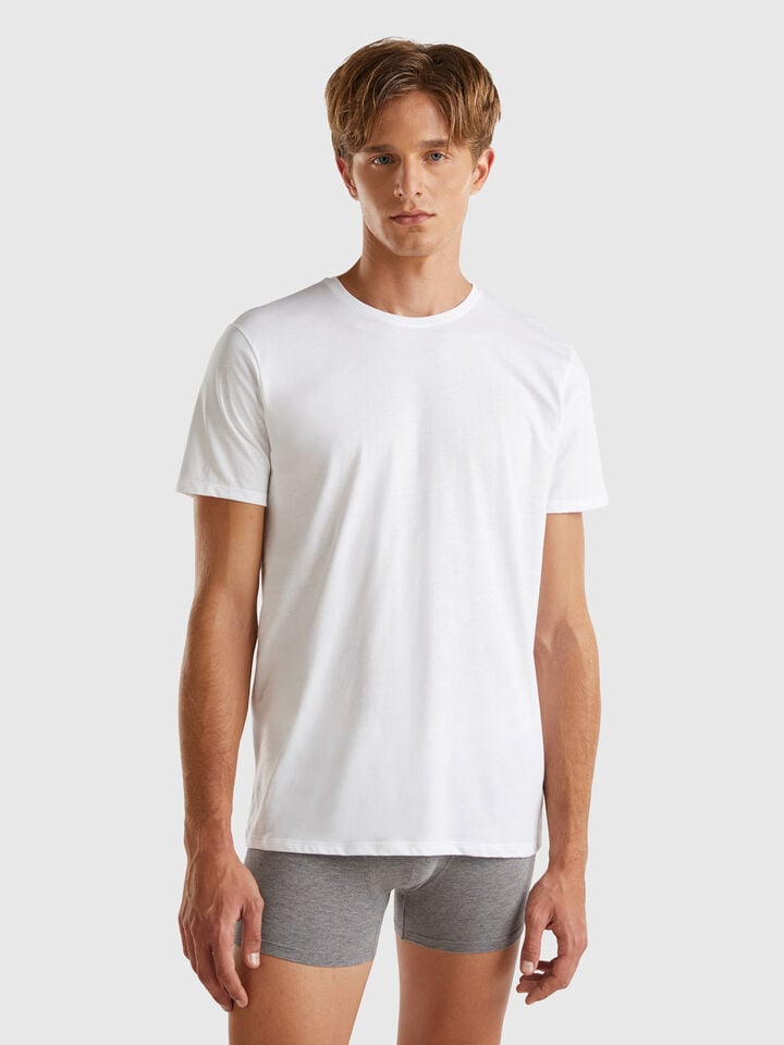 benetton Long fiber cotton t-shirt White
