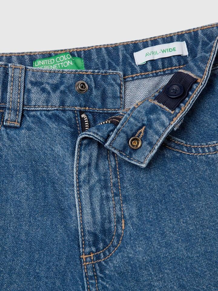 Benetton Loose Fit Cargo Jeans Blue